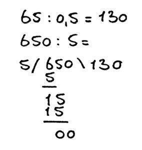 hele getallen delen door kommagetallen voorbeeldsom