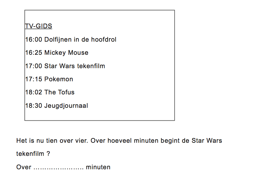 rekenen groep 5 klokkijken