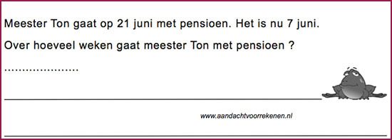 rekenen groep 4 kalender