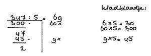 kommagetallen delen doormkomagetallen voorbeeld rekensom kommagetallen delen