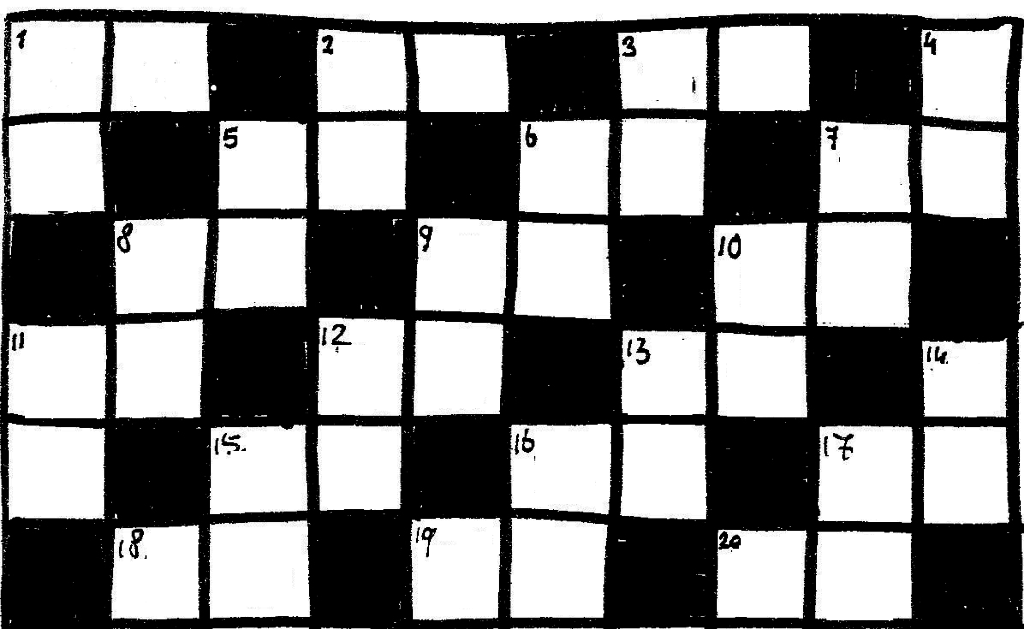 kruisgetalraadsel zonder antwoorden