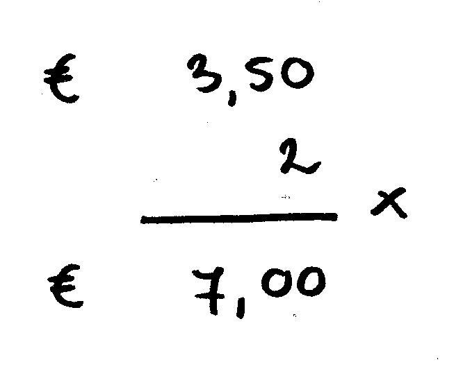 vermenigvuldigen geldbedragen voorbeeld