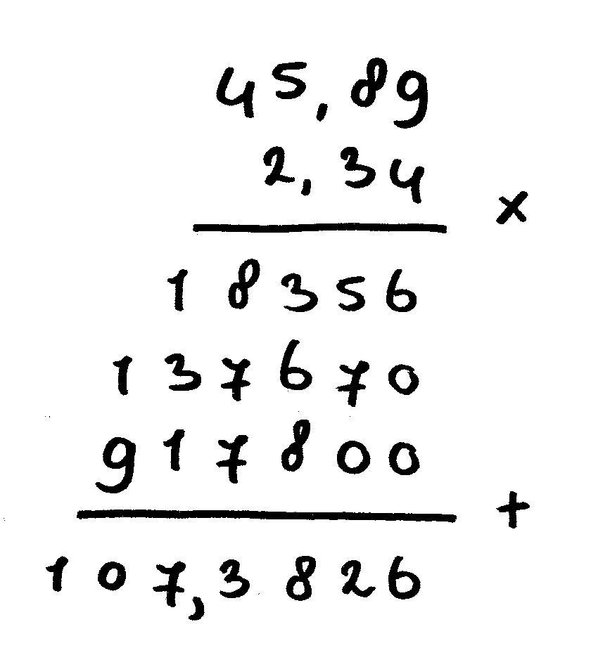 vermenigvuldigen kommagetal cijferend