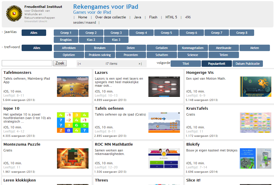 RekenWeb Rekengames voor iPad