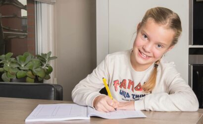 meisje oefenboek schijven