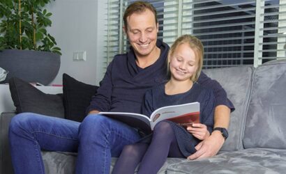 vader dochter rekenen op de bank