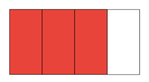rechthoek ingekleurde breuken voorbeeld
