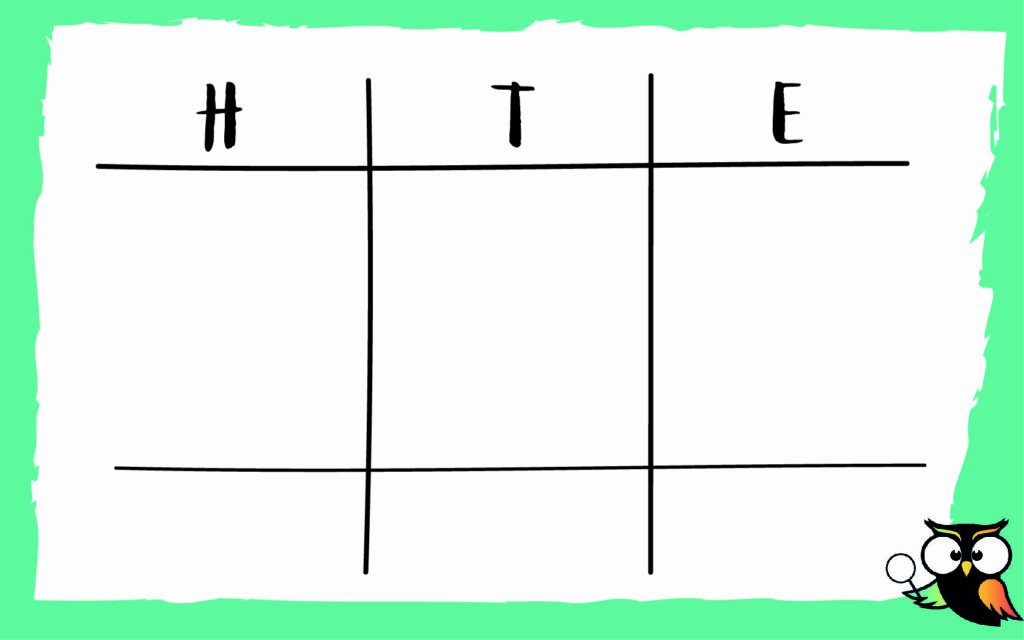 HTE schema werkblad leeg