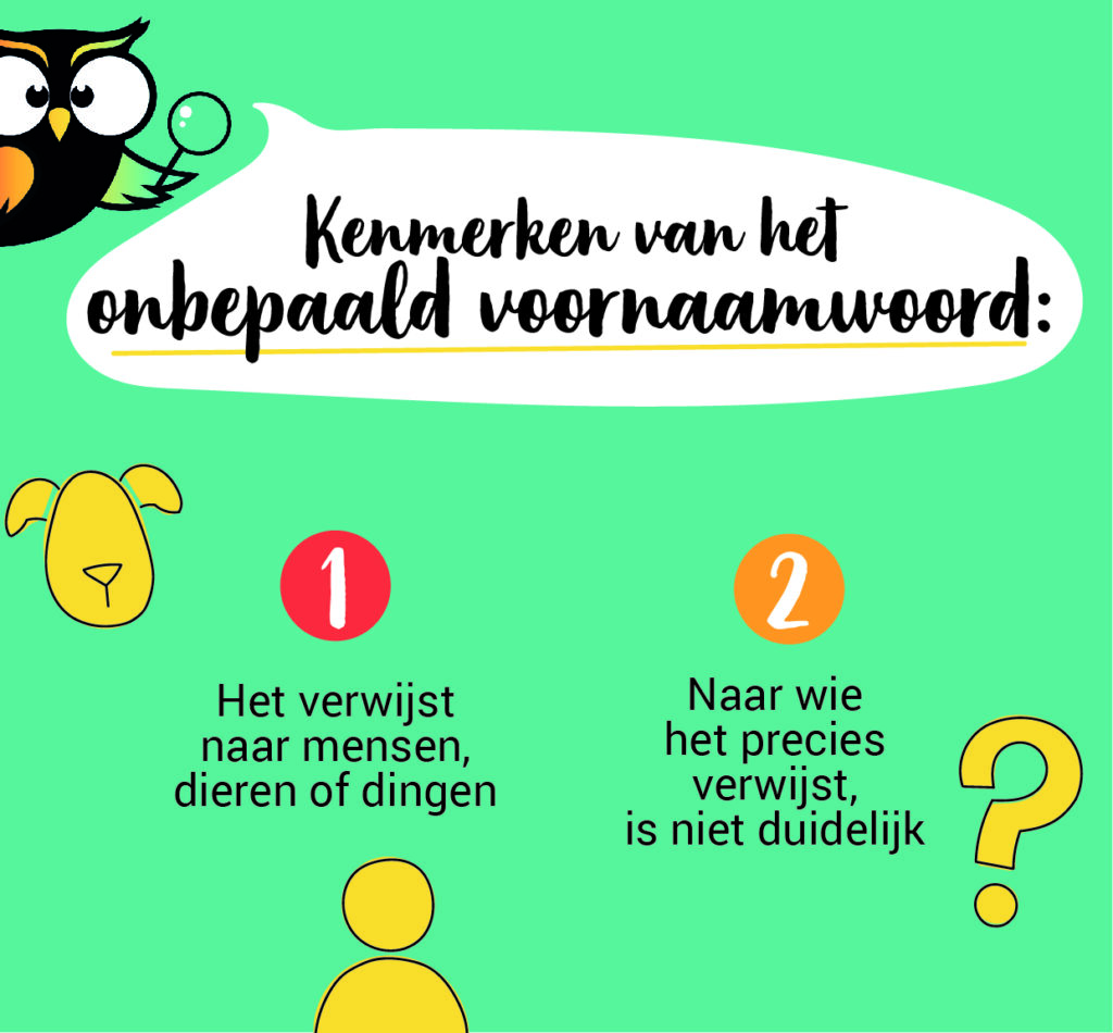 onbepaald voornaamwoord kenmerken