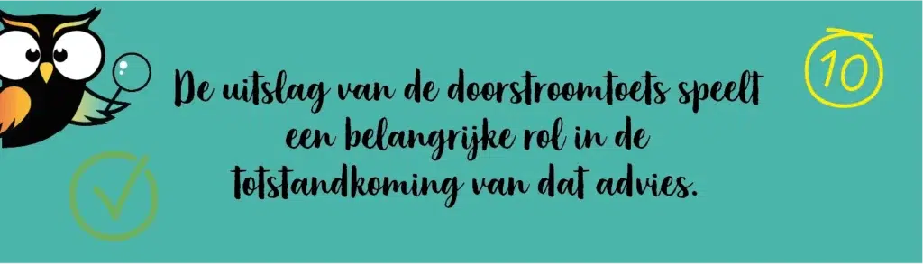 uitslag doorstroomtoets