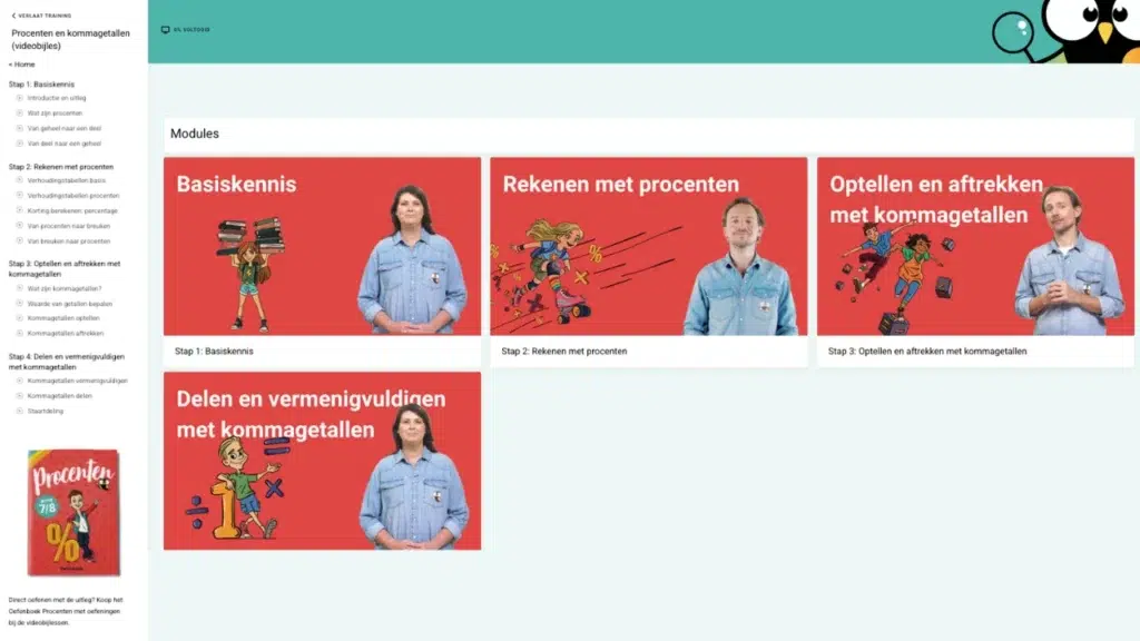videobijles procenten en kommagetallen
